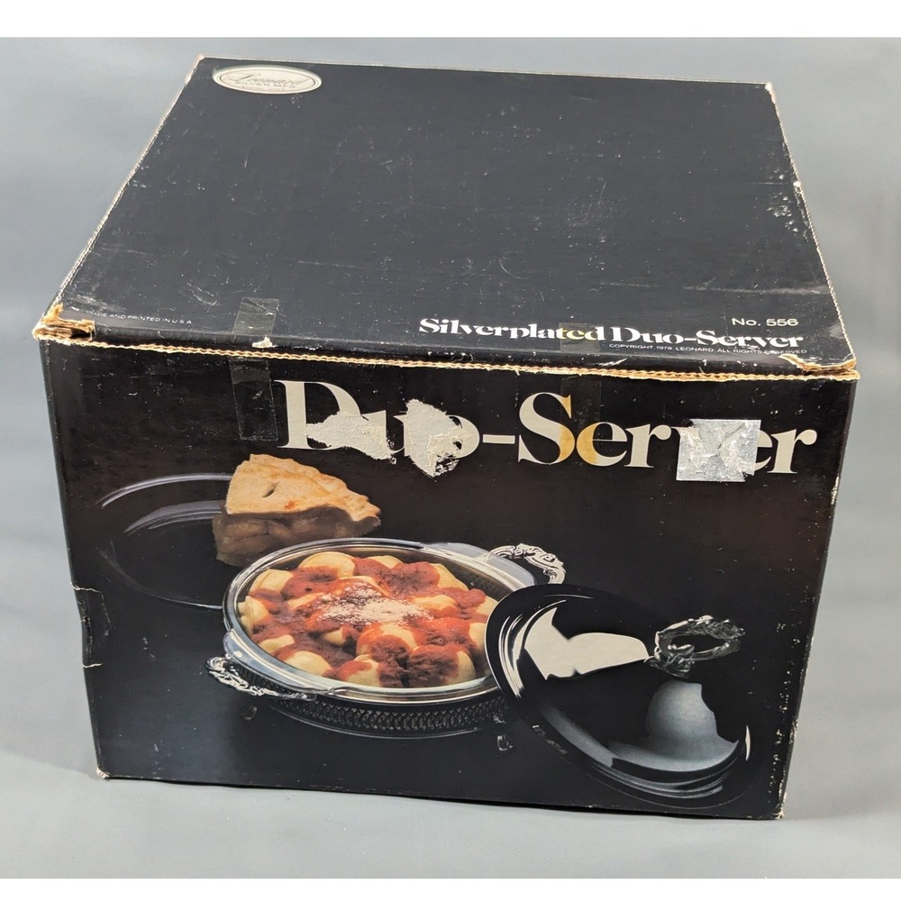 Leonard Silverplated Duo-Server No. 556 Vintage Footed Chafing Dish Base & Lid